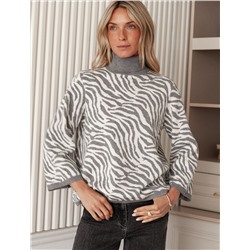 Свитер жаккардовой вязки с кашемиром