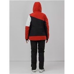 Горнолыжный костюм женский зимний красного цвета 07081Kr