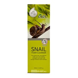 Пенка для умывания с муцином улитки омолаживающая Foam Cleanser Snail Ekel, Корея, 100 мл Акция