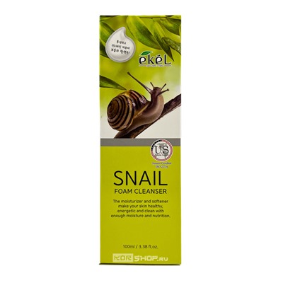 Пенка для умывания с муцином улитки омолаживающая Foam Cleanser Snail Ekel, Корея, 100 мл Акция