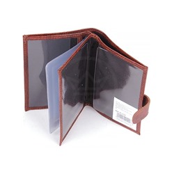 Обложка для авто+паспорт Premier-О-178 (5 внут карм,  двойная стенка)  натуральная кожа коричн.темный  игуана (84)  123639