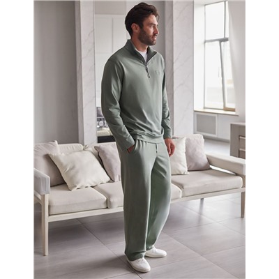 Свитшот с воротом стойкой на молнии из эластичного футера двухнитки