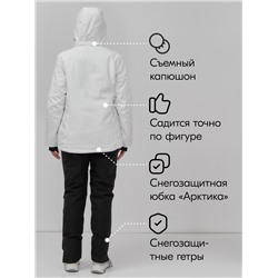Горнолыжный костюм женский зимний белого цвета 07015Bl