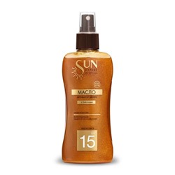 KRASSA SUN EXPERT Масло-активатор загара SPF-15  С БЛЁСТКАМИ 180мл