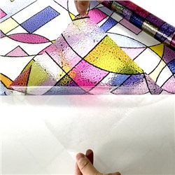 Витражная самоклеющаяся пленка с 3D-изображением и тиснением M002, 2 м х 0,45 м x 0.35