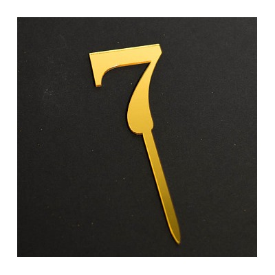 Топпер "Цифра 7" золото 3,5*5 см