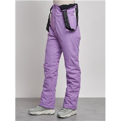 Полукомбинезон с высокой посадкой женский зимний фиолетового цвета 7605F