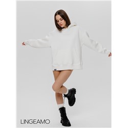 Женский худи оверсайз из футера с начесом Lingeamo молочный ВК-24 (131)
