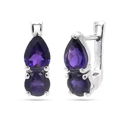 Серьги из серебра аметист, Люсен