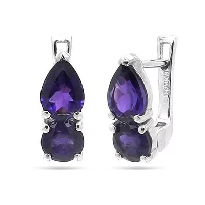 Серьги из серебра аметист, Люсен