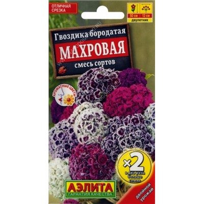 Цв.Гвоздика Бородатая Махровая смесь сортов Турецкая (Аэлита) *2  0,2г