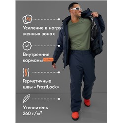 Горнолыжный костюм мужской зимний темно-серого цвета 394TC