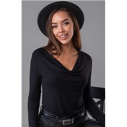 Женский лонгслив с вырезом качели из вискозы Happyfox