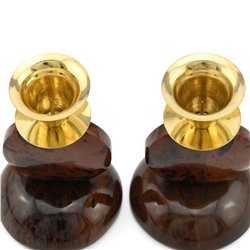 Пара подсвечников из обсидиана 70*70*100мм.