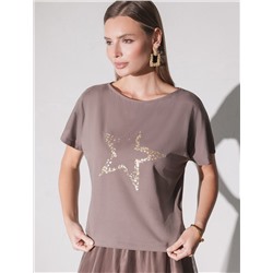 Нарядная футболка с блестящим принтом