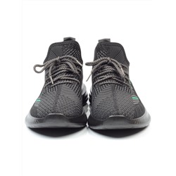 HA103-2 BLACK/GREEN Кроссовки мужские (текстиль) размер