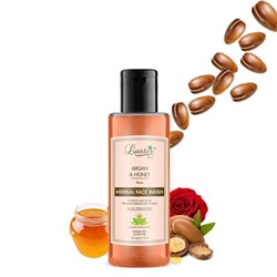 ARGAN & HONEY Face Wash, Luster (АРГАНА И МЁД травяной гель для умывания без сульфатов и парабенов С ЭФИРНЫМ МАСЛОМ РОЗЫ, Ластер), 110 мл.