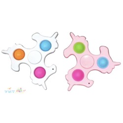 POP IT antistress Simple Dimple / Симпл димпл спиннер ЕДИНОРОГ 3 луча, spinner_edinorog3