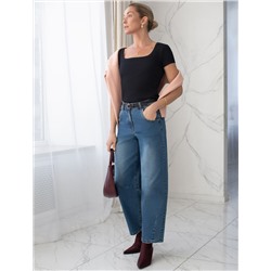 Футболка из трикотажа в широкий рубчик