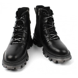 AL7532 черн Ботинки зима для девочек (33-38)/6