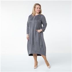 Платье, бархатное полотно, серый