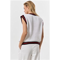 Жилет свободного силуэта с резинкой белый