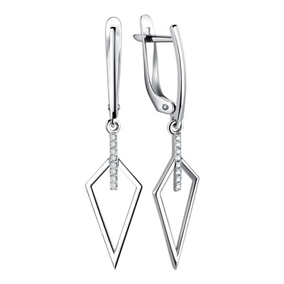 Серьги из серебра куб.циркон., Л-11058