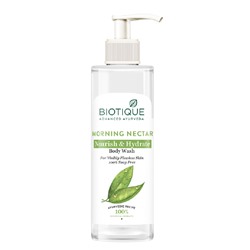 MORNING NECTAR, Nourish & Hydrate Body Wash, Biotique (УТРЕННИЙ НЕКТАР, Питательный и Увлажняющий гель для душа, Для заметно безупречной кожи, Биотик), 200 мл.