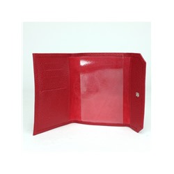 Обложка для паспорта Croco-П-402 (5 карм)  натуральная кожа красный флотер (113)  236244