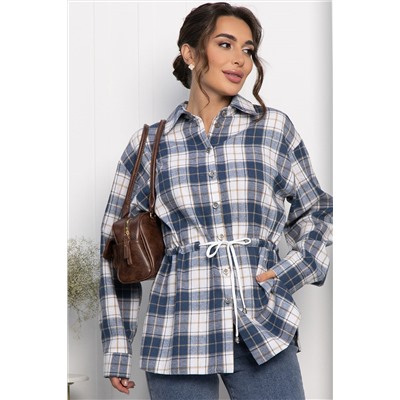 Рубашка хлопковая Джанет (сине-белая) Б14272-4М