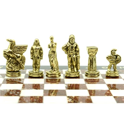 Шахматы подарочные с металлическими фигурами "Спарта", 250*250мм