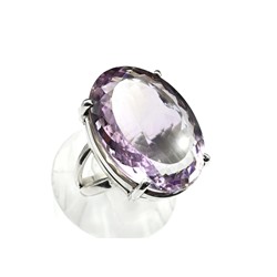 Кольцо С 925 с аметистом овал 19*26мм, размер 18, 11,7г