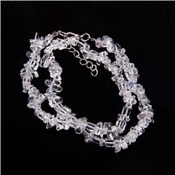 Бусы каменные ГОРНЫЙ ХРУСТАЛЬ - символ удачи и благополучия (длина нити 40-45 см.), 1 шт.