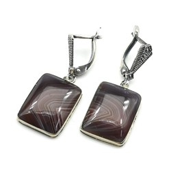 Серьги агат ботсвана " Прямоугольник " 15*20мм
