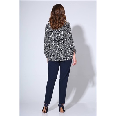 Liona Style 811 молочный/синий, Брюки,  Блуза