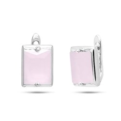 Серьги из серебра розовый кварц, МЦВ018