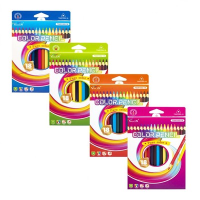 Карандаши цветные 18 цв. Violin Pure Color дерев. шестигранные заточен. TQ201022-18