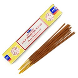 Nag Champa CALIFORNIAN WHITE SAGE Incense, Satya (Благовония НАГ ЧАМПА КАЛИФОРНИЙСКИЙ БЕЛЫЙ ШАЛФЕЙ, Сатья), 15 г.