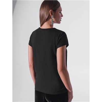 Нарядная футболка с принтом пайетками