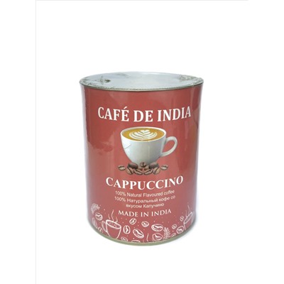 Cafe De India CAPPUCCINO, Bharat Bazaar (100% Натуральный растворимый кофе СО ВКУСОМ КАППУЧЧИНО, Бхарат Базаар), 100 г.