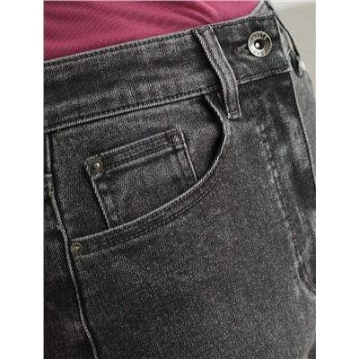 Джинсы трубы прямые с декоративной стиркой из эластичного денима