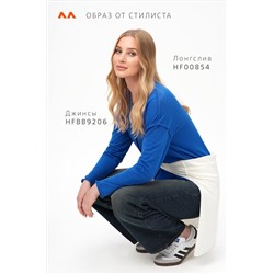 Женский лонгслив оверсайз из футера двухнитки Happyfox