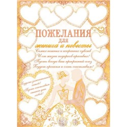 64894 Плакат "Пожелания для жениха и невесты" (А2, текст), (ОткрытаяПланета)