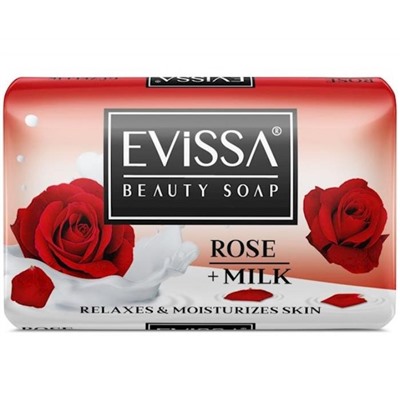 EVISSA Мыло туалетное 125г Роза+молоко  карт.уп.(Турция)