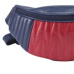 Сумка женская натуральная кожа Варвара-813-3 (поясная),  1отд,  ремень/пояс,  бордо крек/синий крек (4469)   221988