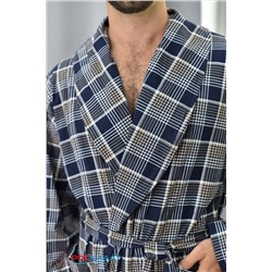 Мужской халат трикотажный темно-синий 1566 (88)