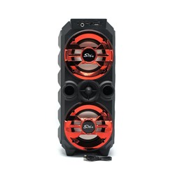 Колонка Bluetooth + Радио,светомузыка,USB,5W*2  15*38см  ZQS4236/4237 черная/красная
