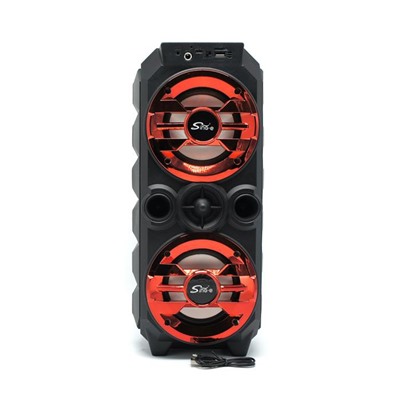 Колонка Bluetooth + Радио,светомузыка,USB,5W*2  15*38см  ZQS4236/4237 черная/красная