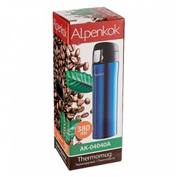 Термокружка вакуумная 380 мл Alpenkok AK-04040A синяя