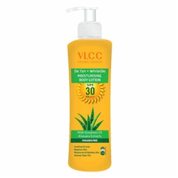 De Tan + WhiteGlo MOISTURISING BODY LOTION SPF 30 PA+++, VLCC (Увлажняющий СОЛНЦЕЗАЩИТНЫЙ ЛОСЬОН с алоэ вера), 350 мл.